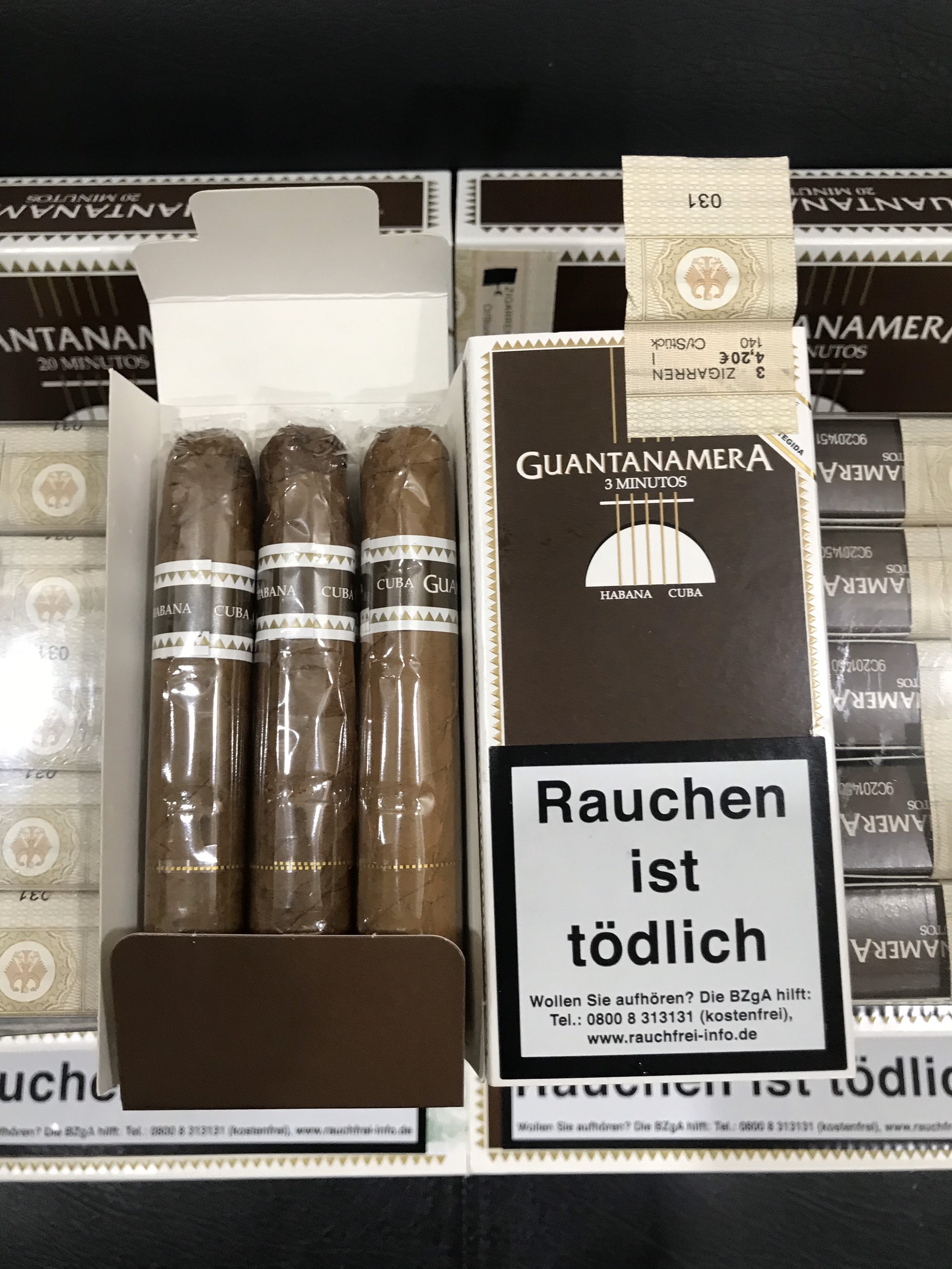 Guantanamera Minutos (hàng Cuba xuất Đức) - hộp 3 điếu - Ảnh 4