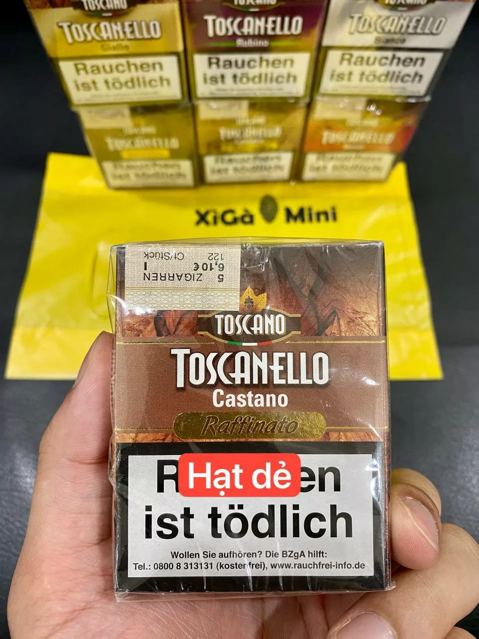 Xì gà Ý Toscanello Castano Raffinato (vị hạt dẻ)